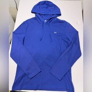 Lacoste Men's Shirt Size 6 Mens XL Blue Pullover Hooded Lightweight Long Sleeve